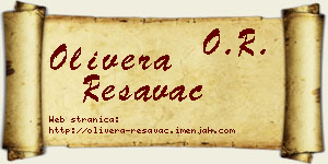 Olivera Resavac vizit kartica